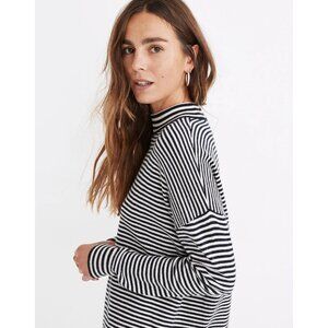 Madewell Stripe-Mix Ashbury Mockneck Sweater